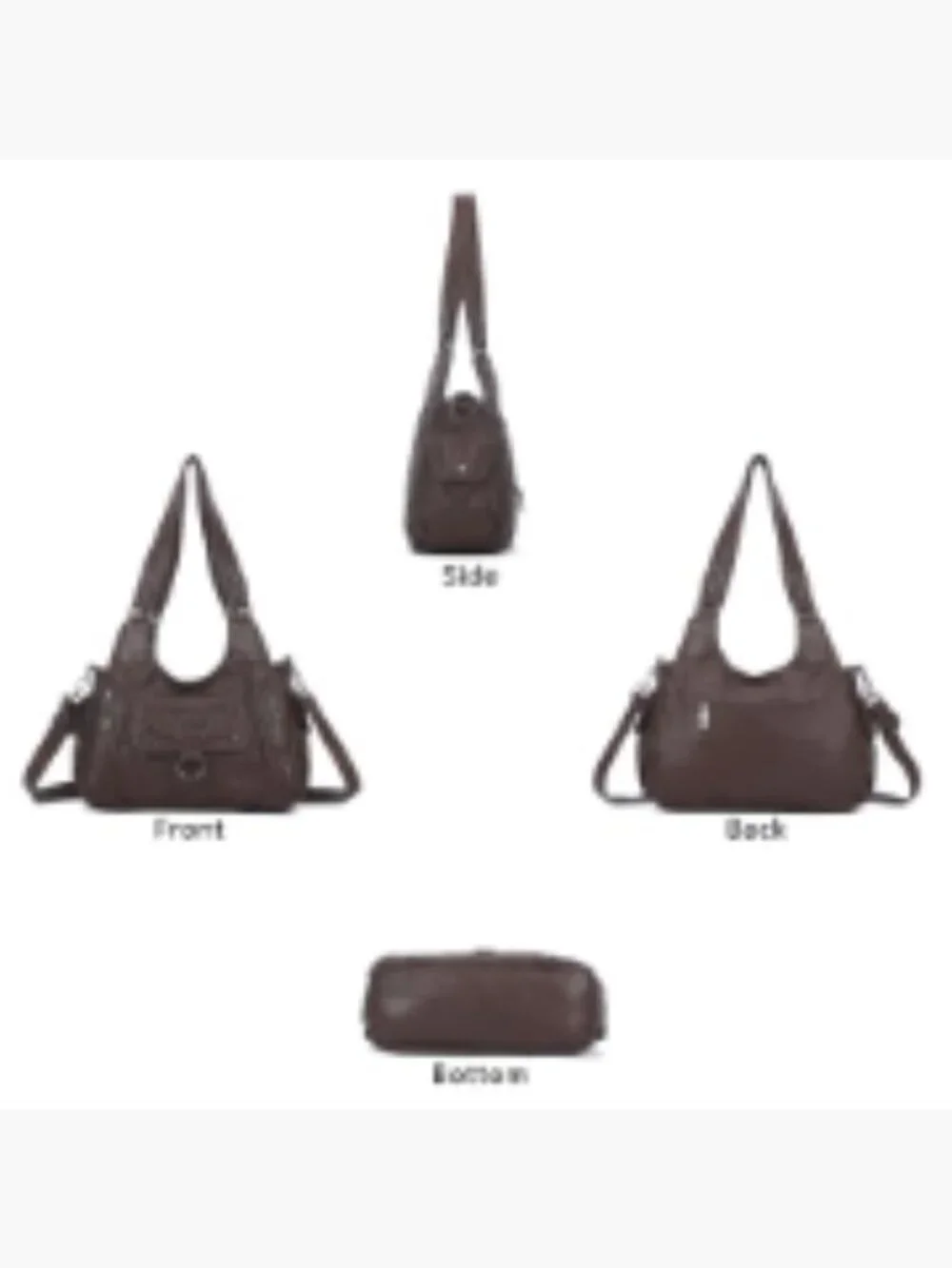 Women's Hobo Shoulder Bag Vegan Leather Purse Satchel Tote Crossbody Adjustable
